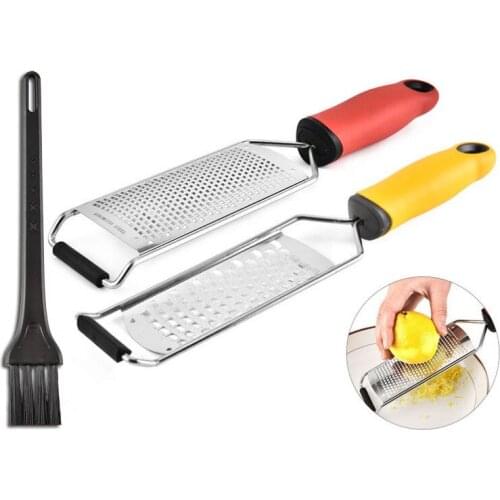 Upgraded Lemon Zester & Cheese Grater Handheld Tool, Medium Shred, Stainless Steel Teeth for Cheese, Lemon, Vegetables, Fruit