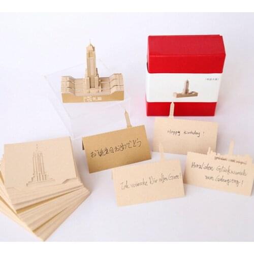 High Quality 3D Laser Cut Empire State Building Model Paper Marker Memo Pad Note Bookmark Stationery Business Mysterious Gift