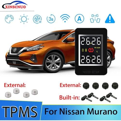 XINSCNUO Car Electronics Wireless For Nissan Murano TPMS Tire Pressure Monitoring System Sensor LCD Display