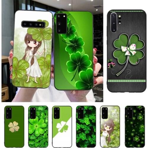 YNDFCNB Four leaf clover DIY phone Case cover Shell For Samsung S20 S10 S8 S9 Plus S7 S6 S5 Note10 Note9 S10lite