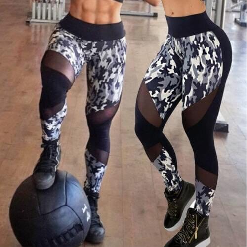 Women´s Sports Yoga Leggings Pants High Waist Patchwork Trousers Workout Gym Fitness Jumpsuit Athletic