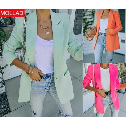 2021 European and American New Autumn and Winter Long Sleeve Small Suit Ol Temperament Professional Slim Fit Jacket