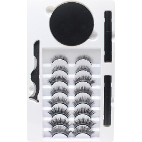 10 Pairs Magnetic Eyelashes 3D Mink Eyelashes Makeup Magnetic False Lashes Makeup Tool