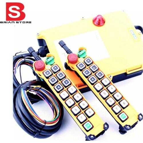14 Channels 1 Speed 2 Transmitters Hoist Crane Truck Radio Remote Control System with Emergency-Stop