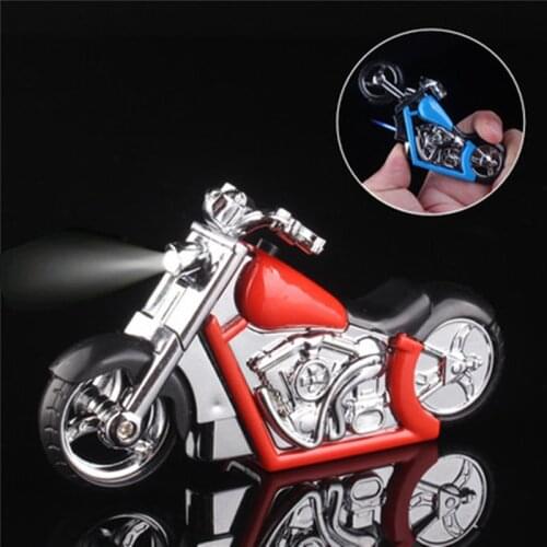2021 Motorcycle Shape Lighter Straight Into Flashlight Windproof Lighter Gas Butane Multifunctional Ornaments Interesting Gifts