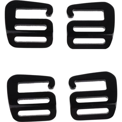 4Pcs/Pack Lightweight 1 Inch G Hook Webbing Buckle for Outdoor Camping Backpack Strap 25mm - Black