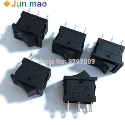 5/10 AC 6A/250V 10A/125V 6 Pin 21*15 mm DPDT ON/OFF 2 Position Snap In Boat Rocker Switch on off Switch KCD1 Black 21x15mm Hot