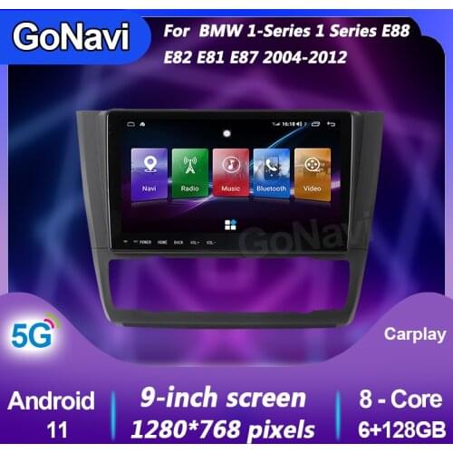 GoNavi Android 11 Car Radio For BMW 1 Series E88 E82 E81 E87 automatic Auto Central Multimedi Gps bluetooth Dvd player 2004-2012