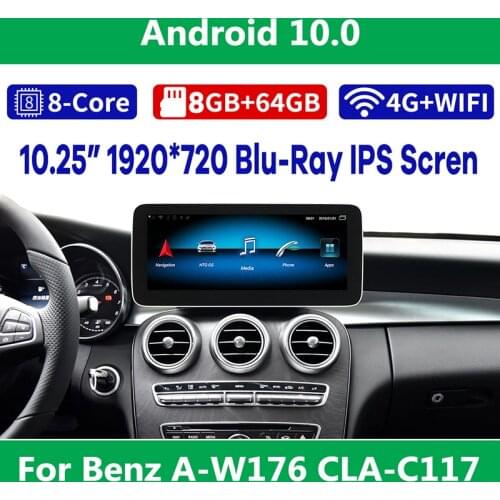 10.25" 8Core 8G RAM Android 10 Auto RadiovGPS Nagation Player for Mercedes Benz A-Class W176 GLA X156 Benz CLA C117 2012-2018