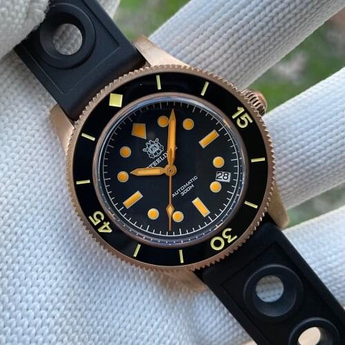 Steeldive Bronze Watch SD1952S 41mm 30ATM Water Resistant Ceramic Bezel NH35 Bronze Dive Watch