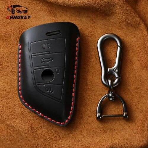 Dandkey Genuine Leather Remote Keyless Car Key Case Cover For BMW X6 F15 X4 X5 X6 540 740 750 X1 F48 X5 Key Bag For Bmw 4BT