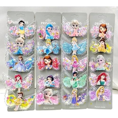 Disney Mickey Mouse frozenchildren cartoon hair clip girl headwear gift hairpin accessories kid cosmetic baby cute hairpin Shine