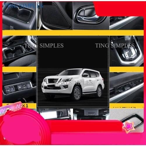 For Nissan Terra 2018 2019 2020 Hot Sale Car Stick Stainless Steel Black titanium brushed interior modification accessories