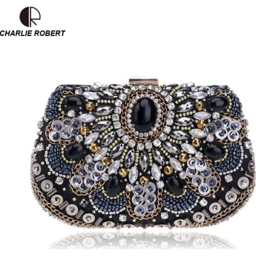 Elegant Luxury Black Metallic Hasp Party Dress Women Lady Female Shoulder Evening Bag Minaudiere Chains Solid Crossbody Bags