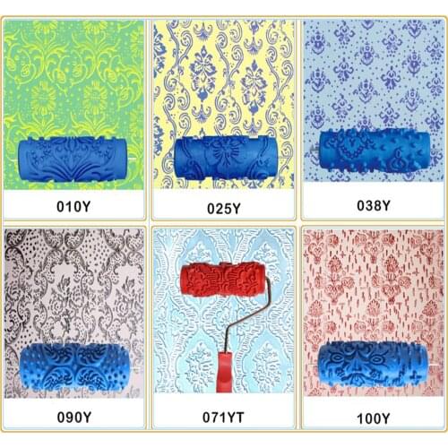 European style 5inch knurling mould diatom embossing rubber roller Pattern Paint Rubbe Roller for Wall Decoration Tools home DIY