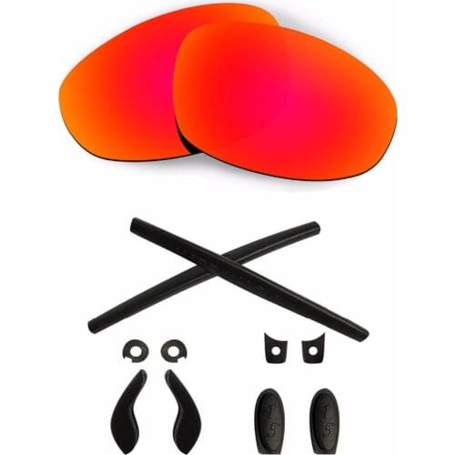 HKUCO For Juliet Red Polarized Replacement Lenses And Black Earsocks Rubber Kit Combined sale