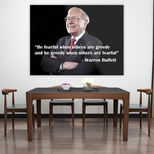 Warren Buffett Quote Greedy The Best and Style Home Decor Wall Art Print Poster canvas painting for living room home decor frame