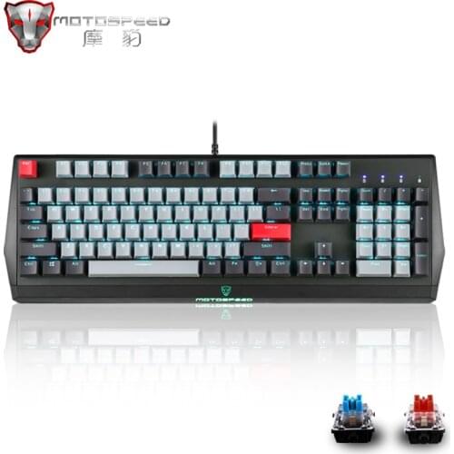 Newest Motospeed Gaming Mechanical Keyboard 104 Keys USB Wired LED Backlit Laser Waterproof Keyboards For Computer Laptop Gamer
