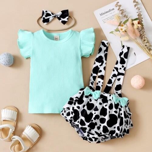 Toddler Baby Girls Clothes Sets Leopard Printed Bodysuit+Ruffles Bow Shorts Cute Girls Outfit Set Summer Infant Clothing Set