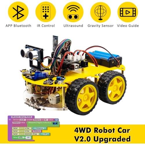 LAFVIN 4WD Multi Robot Car Kit Upgraded V2.0 for Arduino Robot STEM /Graphical Programming Robot Car