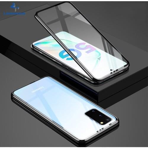 Magnetic Double Side Phone Case For Samsung Galaxy S20 Ultra S20 Plus Clear Metal Bumper Tempered Glass Shockproof Cover S20