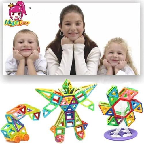 2017 MylitDear 245Pcs Magnetic Building Blocks Mini 3D Model Magnet Bricks Toys Set Enlighten Square Triangle Educational Toys