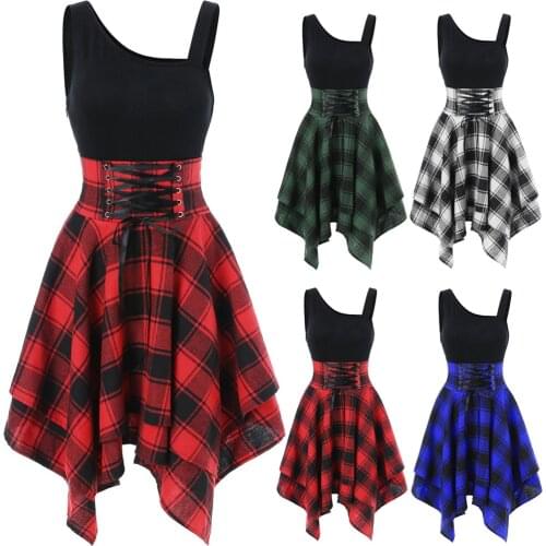 Модные платья в клетку MAIGSWHOO China At AliExpress