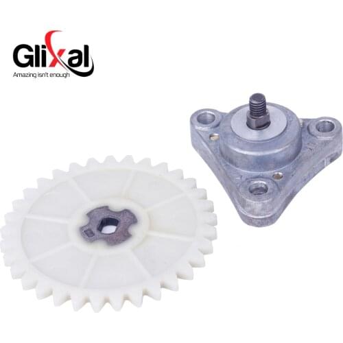 Glixal Oil Pump Assembly with Fuel Pump Sprocket for 16 tooth crankshaft for GY6 50cc 139QMB/QMA Scooter Moped