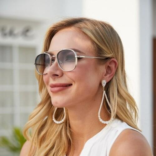 Fashion sunglasses women European and American double beam sunglasses men trend glasses sunglasses women sunglasses