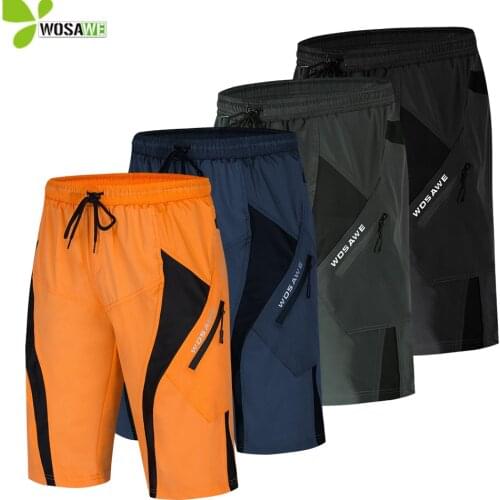 WOSAWE Mens Downhill MTB Shorts Underwear Base Layer Set Camping Breathable Riding Bicycle Cycling Gel Pad Mountain Bike Shorts