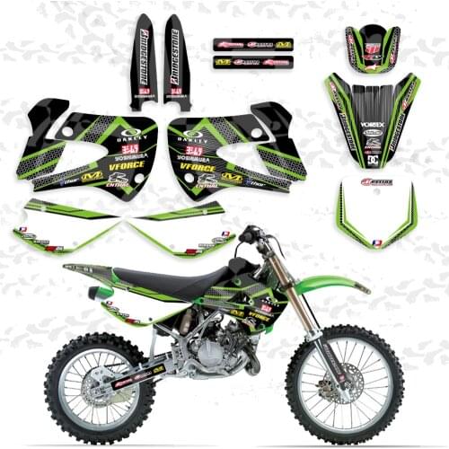 New Style TEAM GRAPHICS & BACKGROUND DECAL STICKER Kit for Kawasaki KX85 KX100 2001-2013 KX 85 100