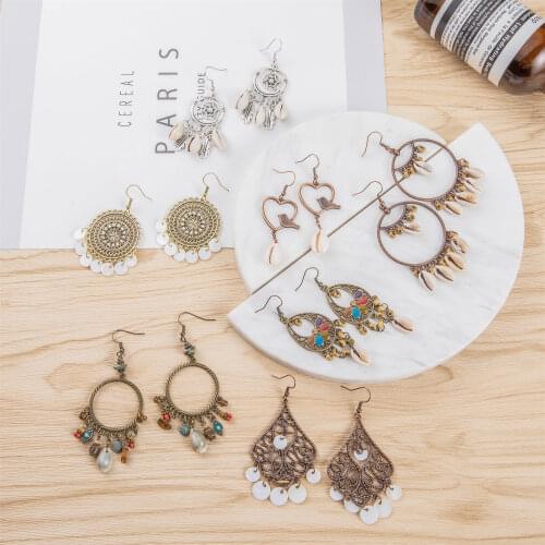Charming Elegant Romantic Bohemian Tassel Sweet Made of Shell Round Short Dangling Pendant New Fashion Earrings For Women 2019
