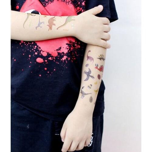 Safari Party Animal Dinosaur Disposable Tattoo Sticker Baby Shower Decorations Jungle Birthday Party DIY Decorations Kids Favors