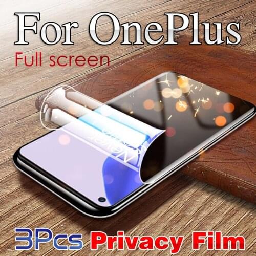 OnePlus 9Pro Anti-Peeping Screen Protector For One Plus 8 Pro 45 ° Privacy Hydrogel Film 1+ 9R OnePlus9 Soft 1+8T 1Plus 9
