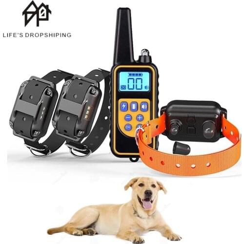 800m Electric remote Dog Training Collar Waterproof Rechargeable LCD Display for All Size beep Shock Vibration mode Collars