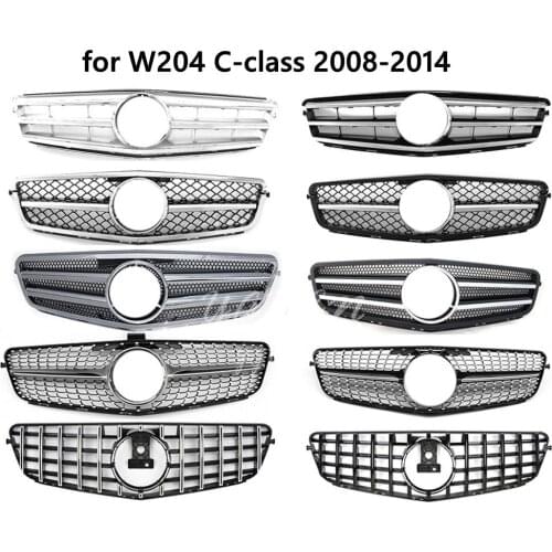Front Grille fit for Mercedes Benz C Class W204 C180 C200 C230 C300 C260 2008-2014 Replacement Racing Grills