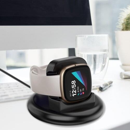 Portable Charging Dock For Fitbit Versa 3 / Sense Smart Watch Charger Station Adapter 100cm USB Cable Smartwatch Accessories