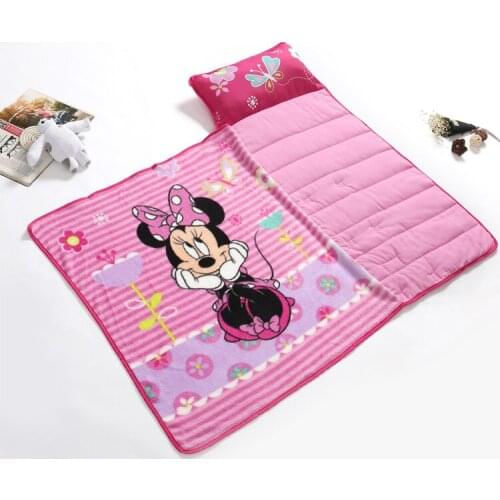 Newstyle Disney cartoonFrozen Elsa Anna Portable Rolled Nap Mat with blanket and Pillow for Toddler Baby Girls Travel Blanket