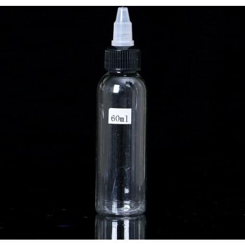 20PCS 60ml Twist Cap Empty Plastic Tattoo Ink Pigment Clear Bottle Supplies Tattoo Pigment Ink Bottle