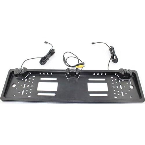 EU Car License Plate Frame Rear View Camera with 2 parking sensor radar Night Vision 170 Degree Viewing Angle for European Cars