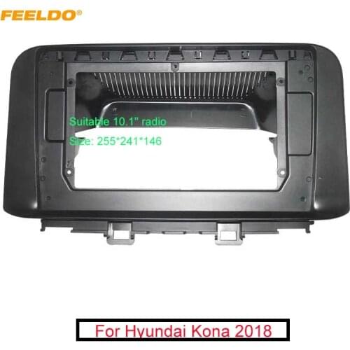 FEELDO Car Audio Fascia Frame Adapter For Hyundai Kona 10.1" Big Screen 2DIN Dash Fitting Panel Frame Kit