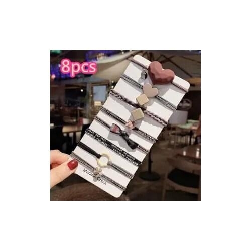 New different sets Women Hair Ropes Big Crystal Pearl Elastic Rubber Band for Girl Fashion Hair Accessories Hair Ties Wholesale