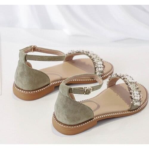 Rome Sandals Womens All-match Fairy Shoes Summer Flat Low Heel Breathable Shoes Sandals Women Woman Shoes Summer Shoes