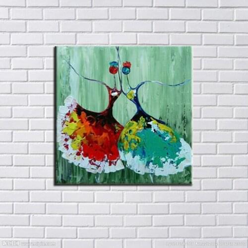 Handpainted Canvas Ballet Oil Paintings Abstract Art Painting ballet dancer Wall Sticker Kids Room Decor Wall Art figure picture