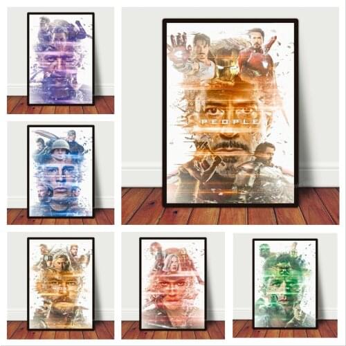 Marvel Canvas Painting Avengers Superhero Poster Printmaking Wall Art Stitching Canvas Cafe Bar Hotel Dorm Study Room Decor