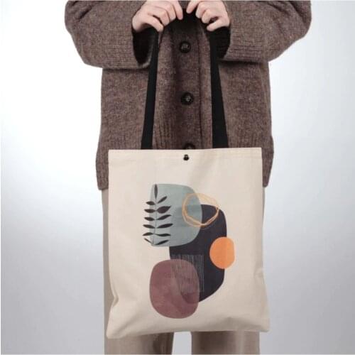 Geometric Design Snaps Thick Fabric Cloth Bag 2021 New Fashion Style Of Yaratacak Stylish Easy To Use