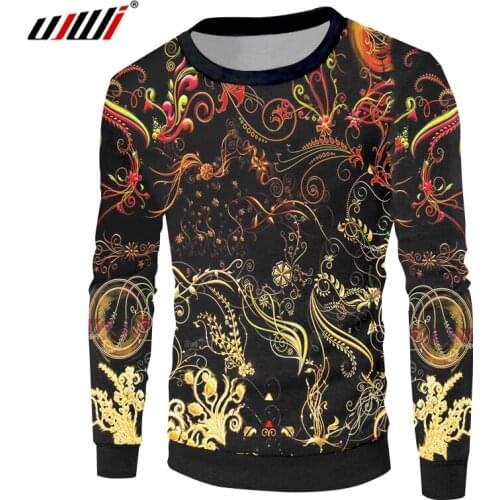 UJWI Man Winter Sweatshirts 3D Printed Yellow Flowers And Leaves Large Size 5Xl Clothes Mens Blackly Harajuku Coat