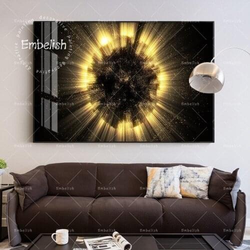 Embelish 1 Pieces Golden Light Abstract Posters Landscape Wall Art Posters For Living Room Modern Home Decor Canvas Paintings