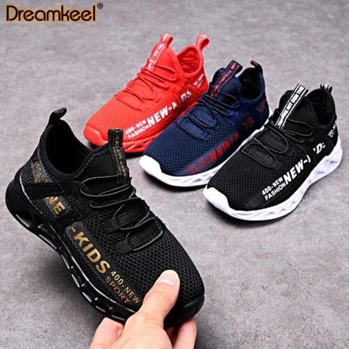 Spring Autumn Running Sneakers Tennis Boys Kids Sport Shoes Basket Footwear Red Black Breathable Girls Chaussure Y