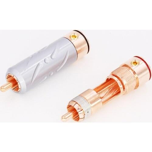 High Quality Viborg VR109 HI-End Performance Pure Red Copper RCA Plug soldering connectors
